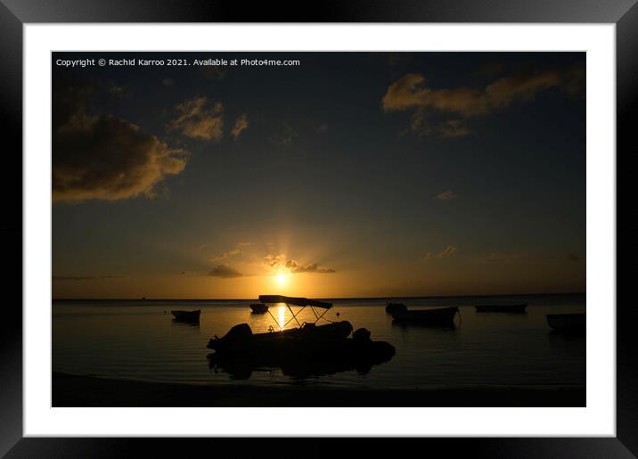 Sunset in Mauritius Framed Mounted Print by Rachid Karroo