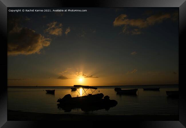 Sunset in Mauritius Framed Print by Rachid Karroo