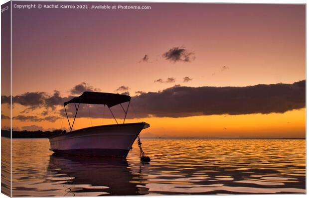 Colorful tropical sunset in Mauritius Canvas Print by Rachid Karroo