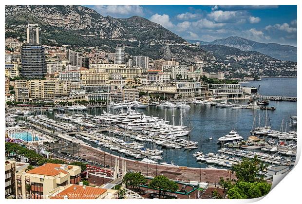 Glittering Monaco Print by Roger Mechan