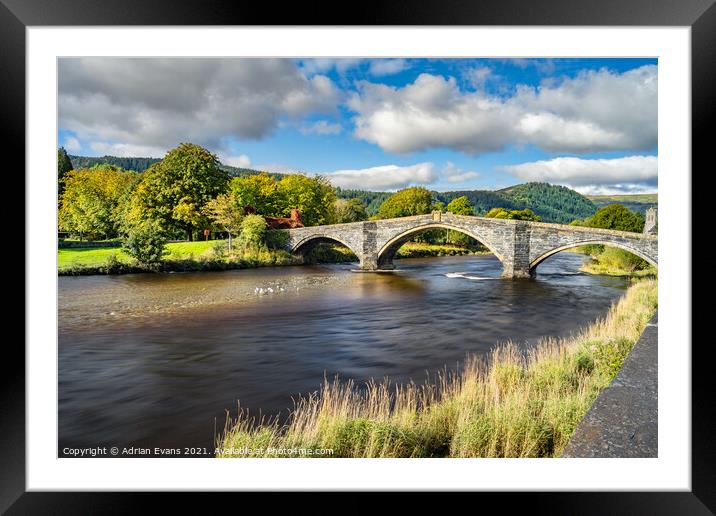 Pont Fawr Bridge Llanrwst Framed Mounted Print by Adrian Evans