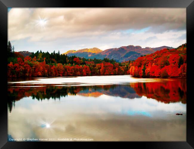 Loch Faskelly in Autumn Framed Print by Stephen Hamer