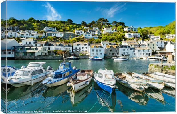 Polperro, South Cornwall Canvas Print by Justin Foulkes