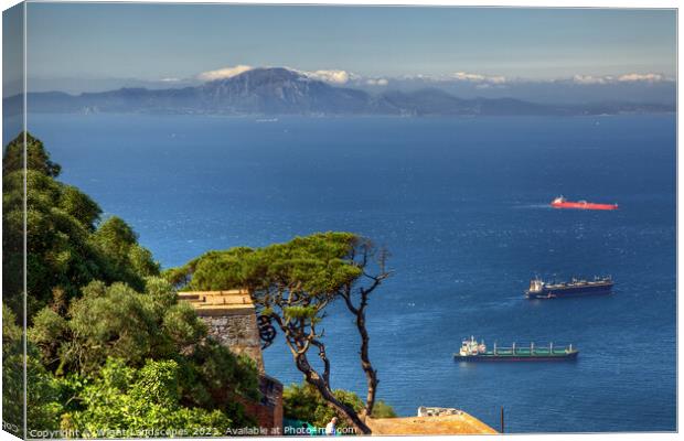 Straits Of Gibraltar Canvas Print by Wight Landscapes