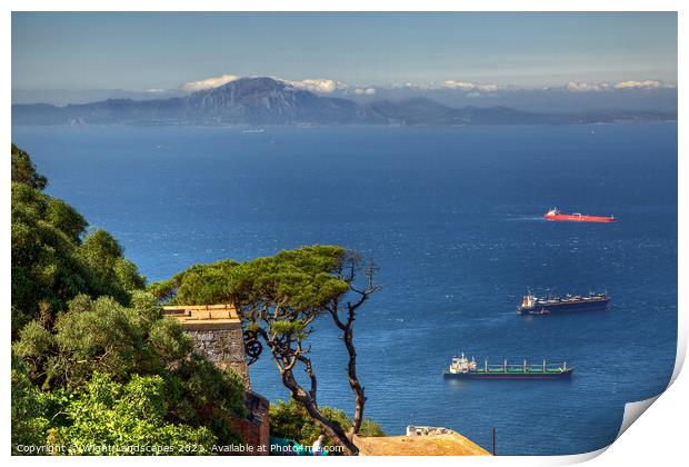 Straits Of Gibraltar Print by Wight Landscapes