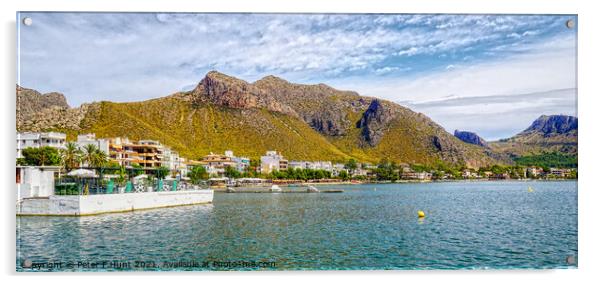 The Mountains At Puerto Pollensa  Acrylic by Peter F Hunt