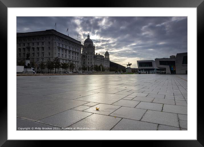 Liverpool Sunrise Framed Mounted Print by Philip Brookes