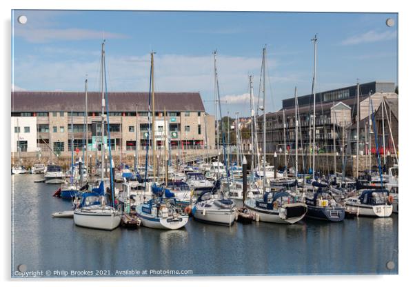 Victoria Dock, Caernarfon Acrylic by Philip Brookes