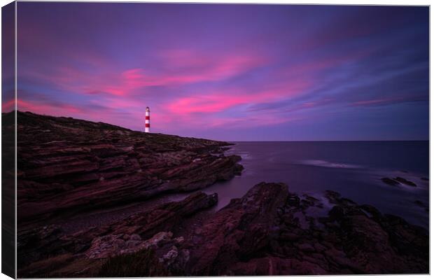 Sunset at Tarbatness Canvas Print by Maxine Stevens
