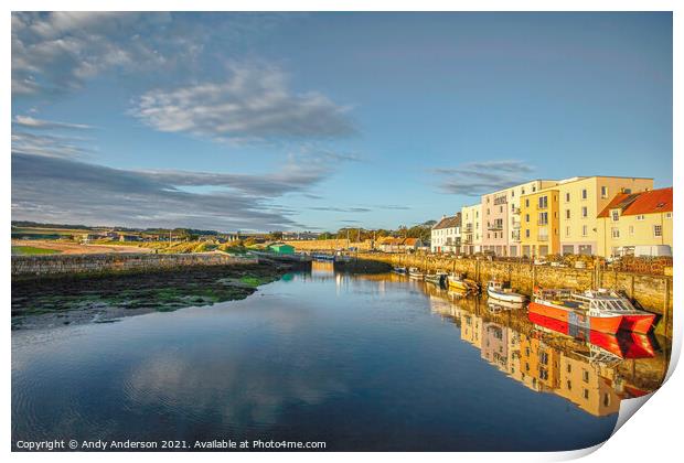 St Andrews Harbour at Sunrise Print by Andy Anderson