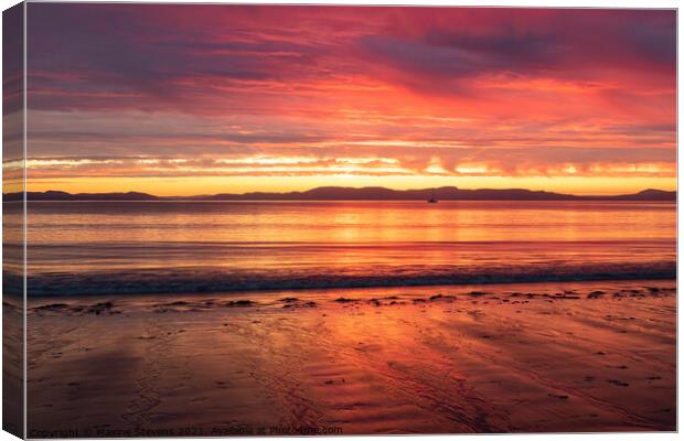 Portmahomack Sunset Canvas Print by Maxine Stevens