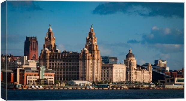 Liverpool Waterfront from Seacombe Ferry Canvas Print by Liam Neon