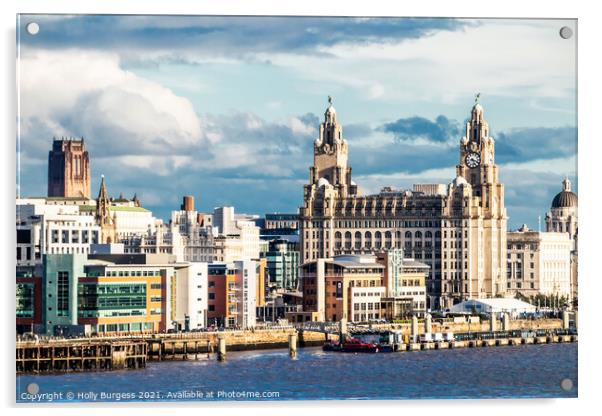 Liverpool's Iconic Liver Birds: A Beatles Legacy Acrylic by Holly Burgess