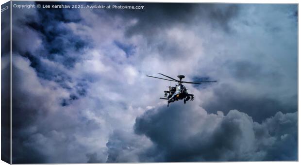 Aerial Dominance: The Mighty Apache Gunship Canvas Print by Lee Kershaw