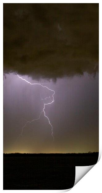 Lightning Cloud to Air not Reaching the Ground Print by Antonio Ribeiro
