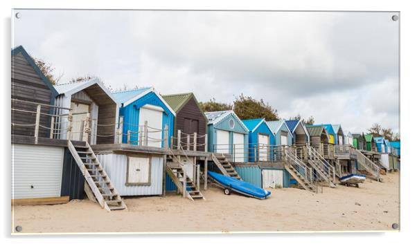 Abersoch beach huts lined up Acrylic by Jason Wells