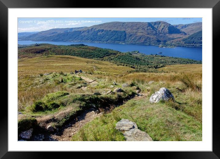 A view of Loch Lomond  Framed Mounted Print by Navin Mistry