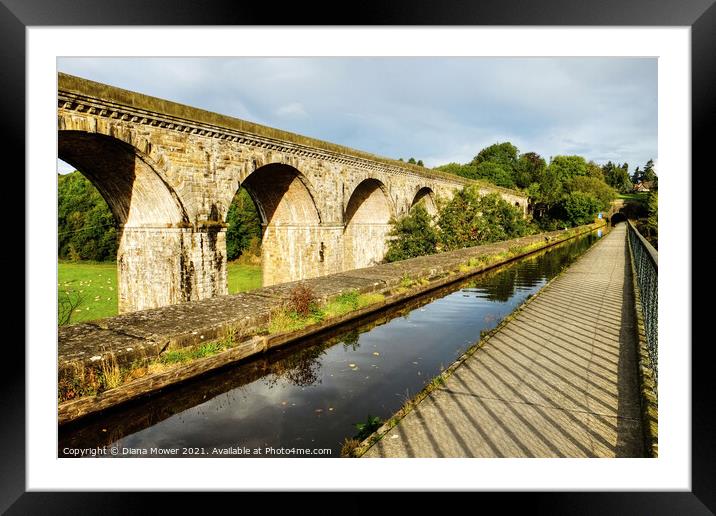 Chirk Aqueduct and Viaduct  Framed Mounted Print by Diana Mower