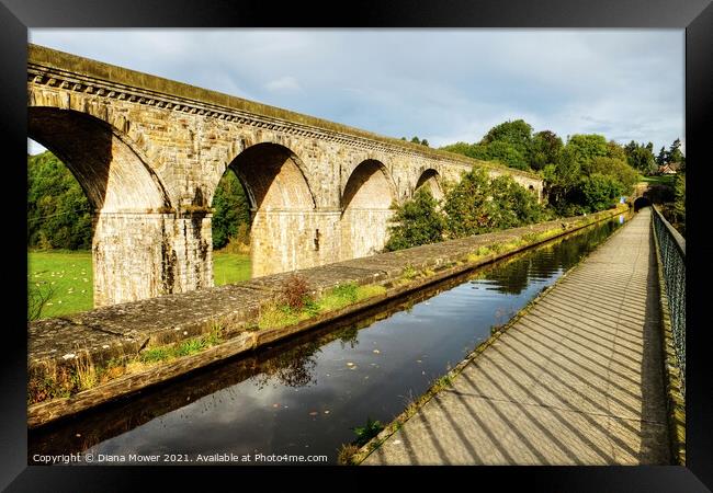 Chirk Aqueduct and Viaduct  Framed Print by Diana Mower