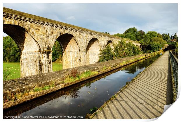 Chirk Aqueduct and Viaduct  Print by Diana Mower