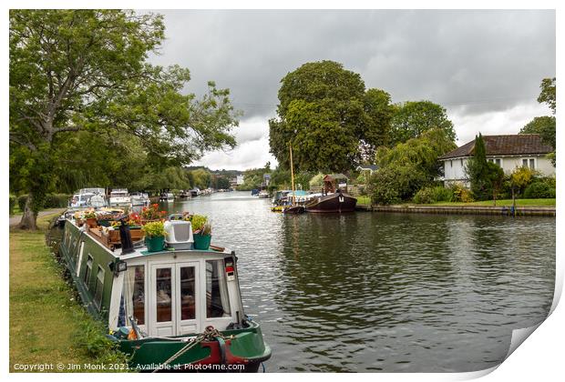 Houseboats at Henley Print by Jim Monk