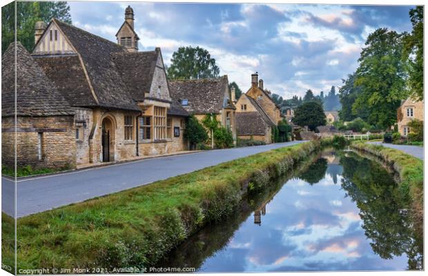  Reflections at Lower Slaughter Canvas Print by Jim Monk