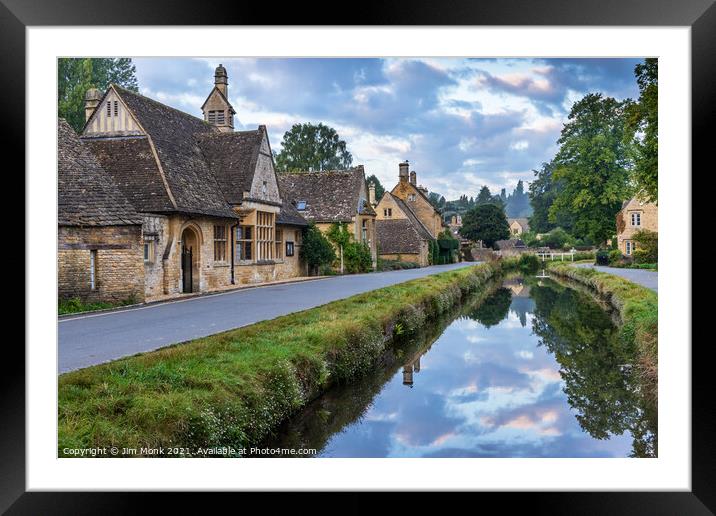  Reflections at Lower Slaughter Framed Mounted Print by Jim Monk