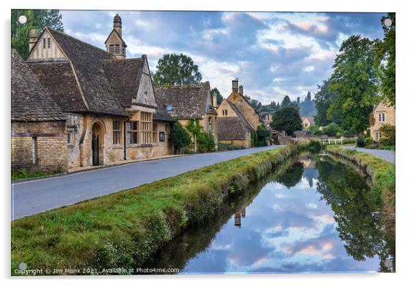  Reflections at Lower Slaughter Acrylic by Jim Monk