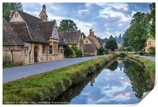  Reflections at Lower Slaughter Print by Jim Monk