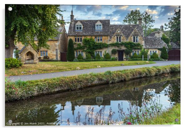 Lower Slaughter,  Cotswolds. Acrylic by Jim Monk