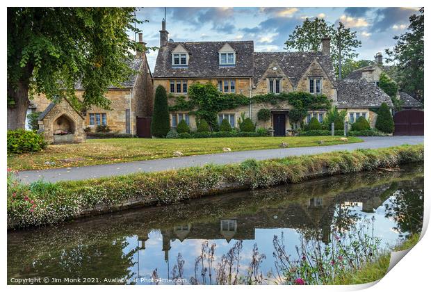 Lower Slaughter,  Cotswolds. Print by Jim Monk