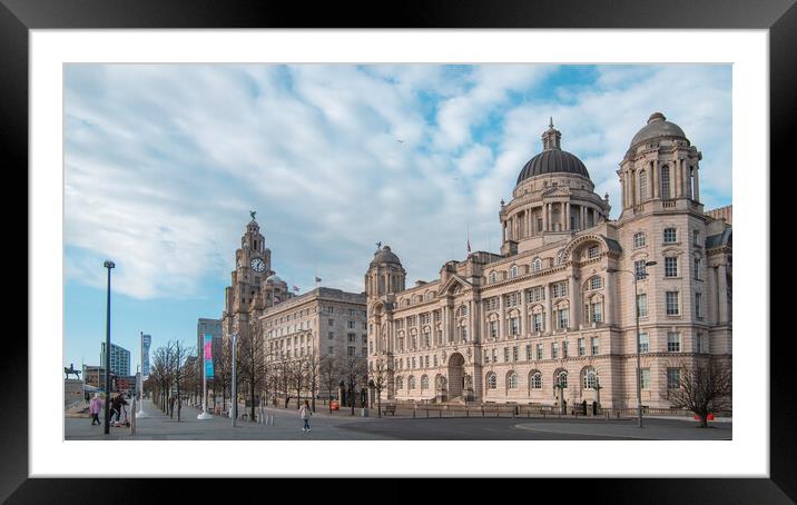 Port of Liverpool Building at the Peir Head Framed Mounted Print by Liam Neon