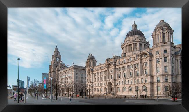 Port of Liverpool Building at the Peir Head Framed Print by Liam Neon