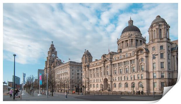 Port of Liverpool Building at the Peir Head Print by Liam Neon