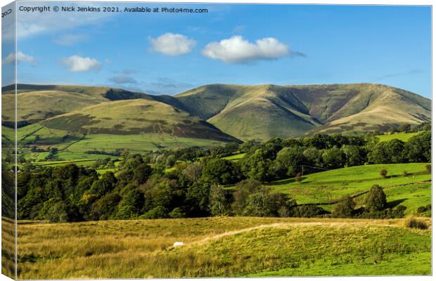 The Howgill Fells seen from Garsdale Cumbria Canvas Print by Nick Jenkins