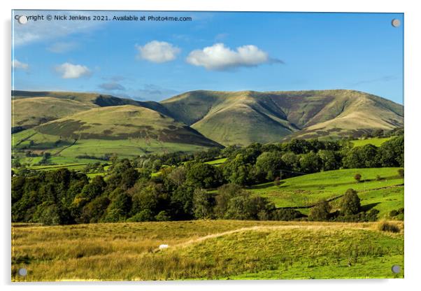 The Howgill Fells seen from Garsdale Cumbria Acrylic by Nick Jenkins