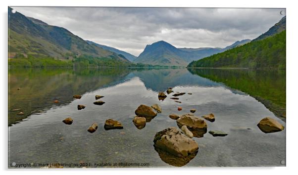 Buttermere and Fleetwith Pike Lake District Acrylic by Mark Hetherington