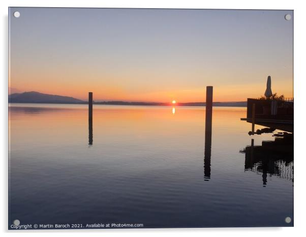 Lake Zug Sunset  Acrylic by Martin Baroch