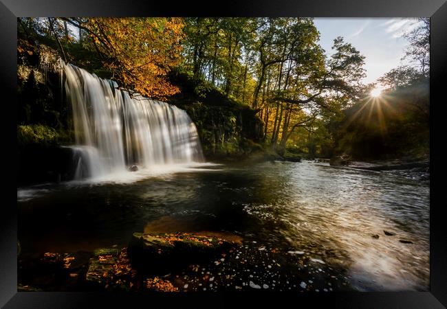 Sgwd Ddwli Uchaf waterfalls South Wales Framed Print by Leighton Collins