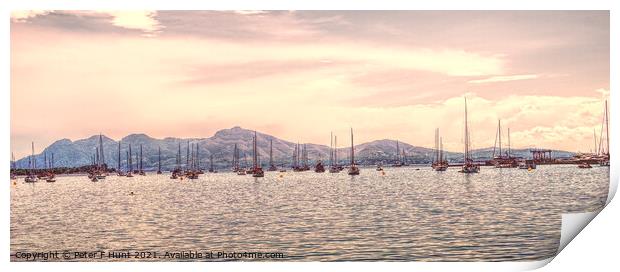 Early Morning Light Over Pollensa Bay Print by Peter F Hunt