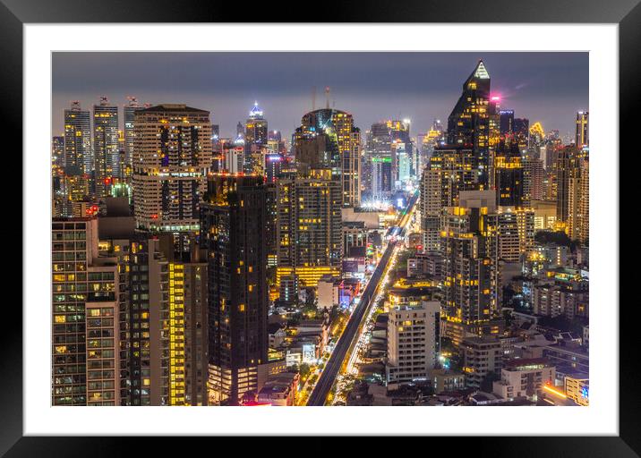 the cityscape of Bangkok Thailand Asia Framed Mounted Print by Wilfried Strang