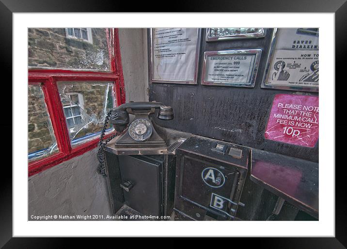Old Phone Booth Framed Mounted Print by Nathan Wright