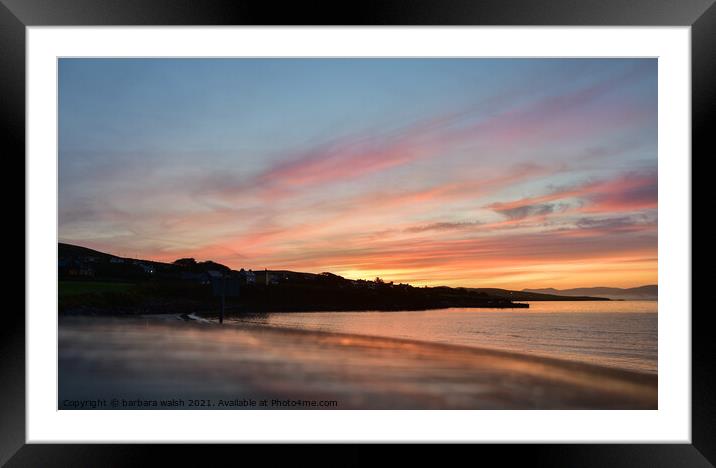 Dawn in Ventry Framed Mounted Print by barbara walsh