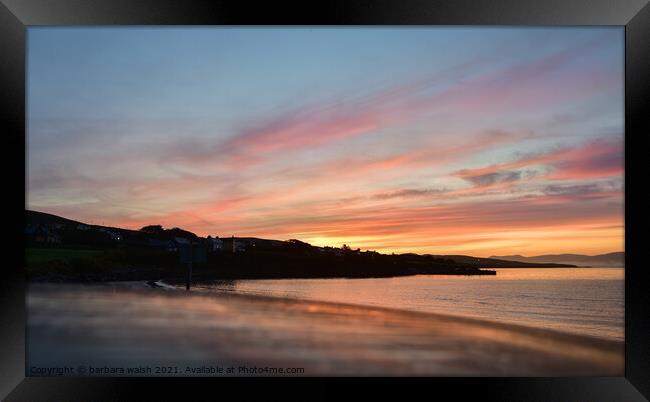 Dawn in Ventry Framed Print by barbara walsh