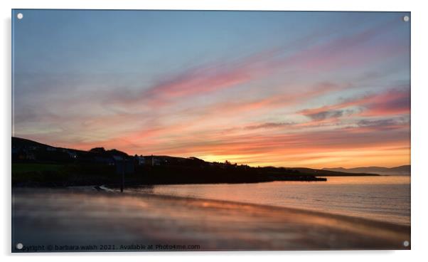 Dawn in Ventry Acrylic by barbara walsh