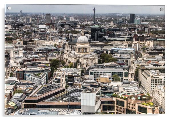 City of London from the Sky Garden Acrylic by Phil Longfoot