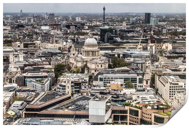 City of London from the Sky Garden Print by Phil Longfoot