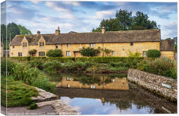 Cotswold Cottages, Lower Slaughter  Canvas Print by Jim Monk