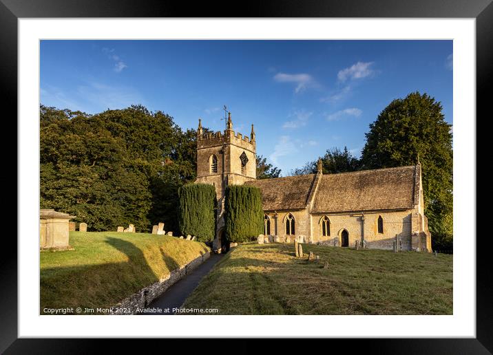 St Peter's Church in Upper Slaughter Framed Mounted Print by Jim Monk
