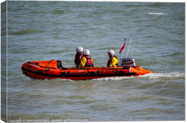 RNLI Lifeboat in Action. Canvas Print by Mark Ward